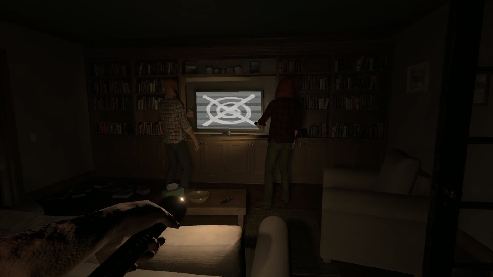 A symbol on the TV screen